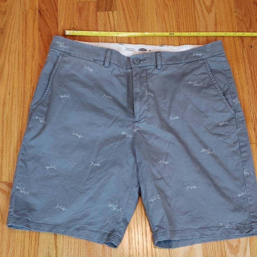 Old Navy Flat-Front Shorts Swordfish Gray